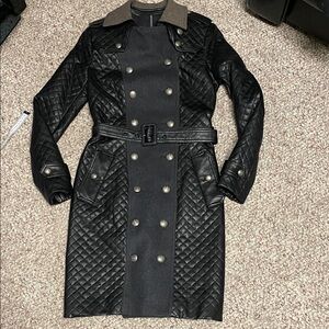 W118 Walter baker Quilted military look Black/grey Double-Breasted Women's Coat